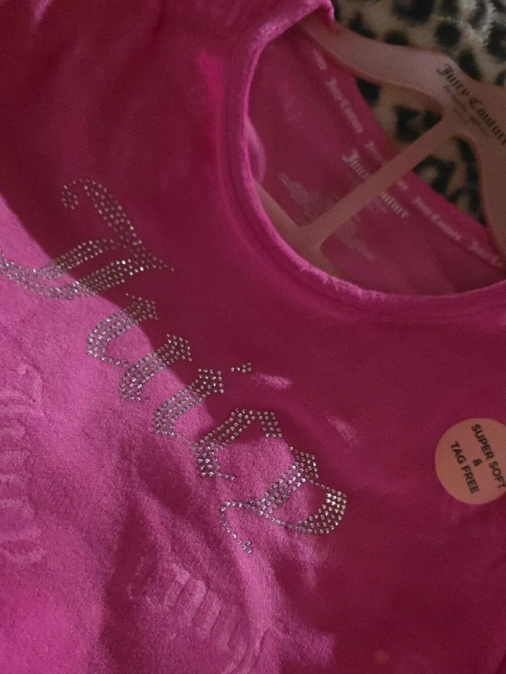 Juicy Couture Girls Bright Pink Velour Pajama Set with Sparkle Logo